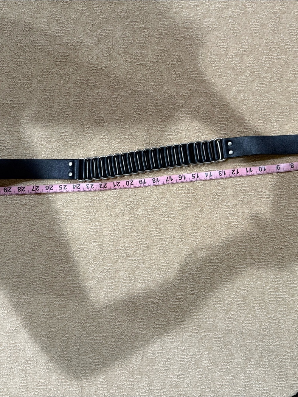 Y2K Black Leather Elastic Insert Belt for women
